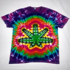 weed leaf tie dye shirt